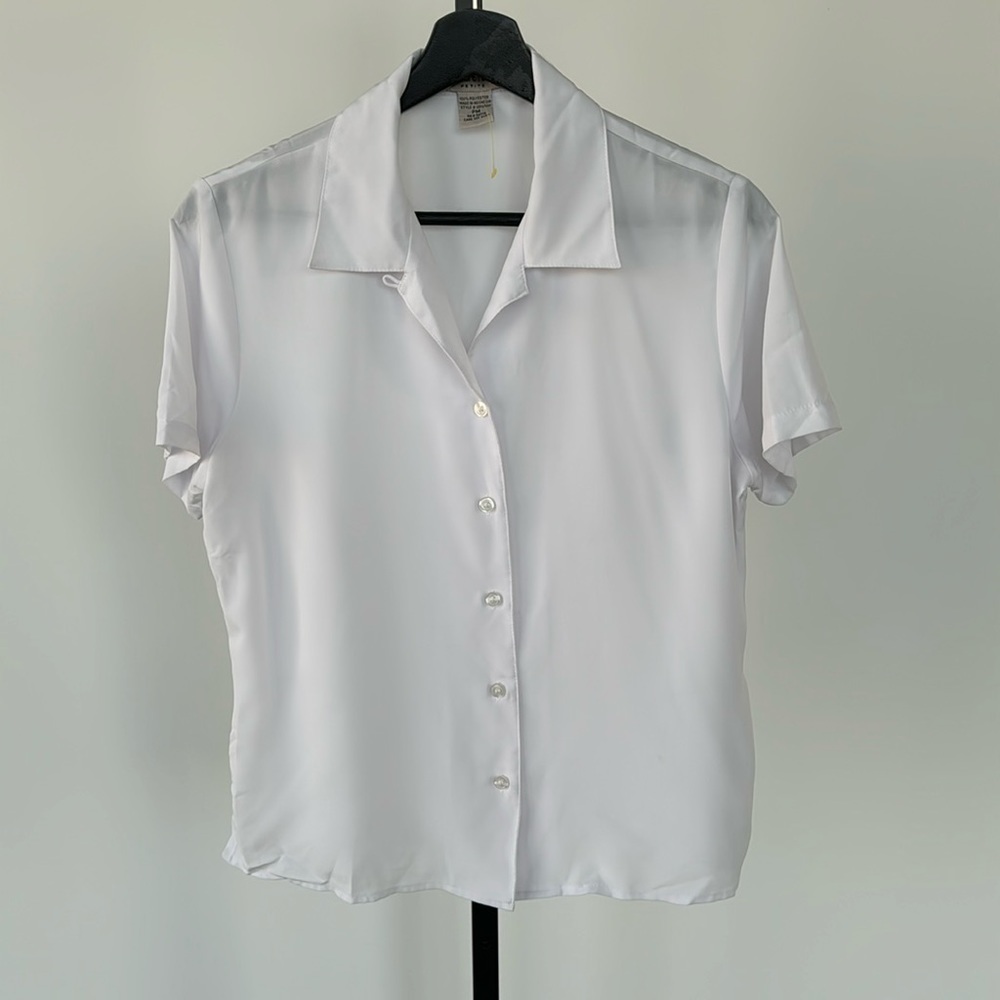 Notations Women’s White Button Down Half Sleeve T… - image 1